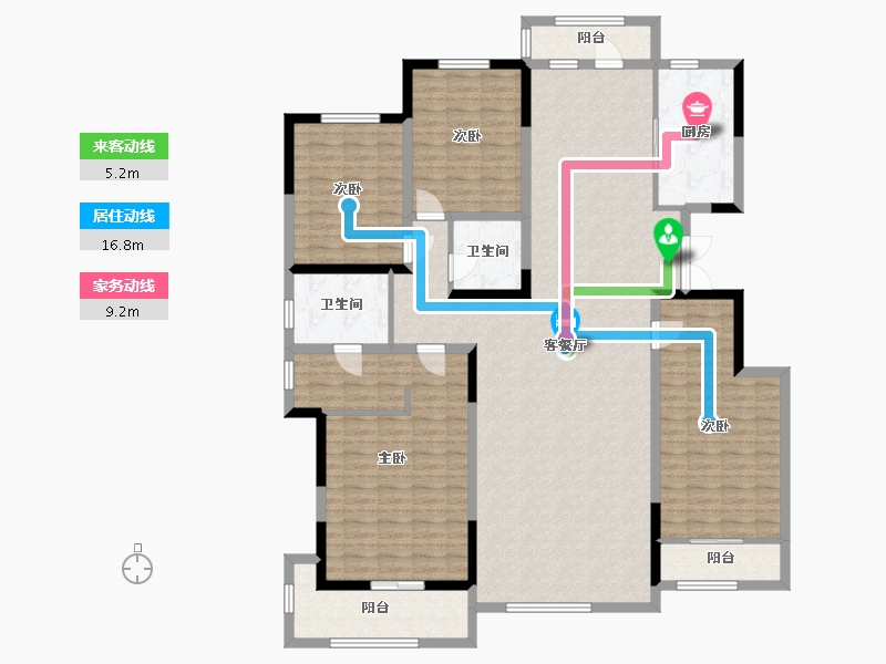 青海省-西宁市-中房萨尔斯堡-173.55-户型库-动静线