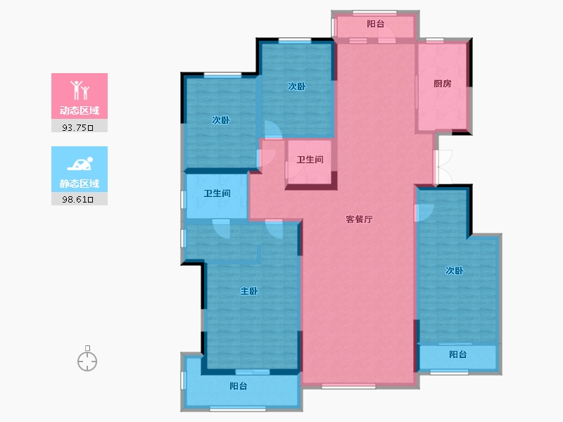 青海省-西宁市-中房萨尔斯堡-173.55-户型库-动静分区