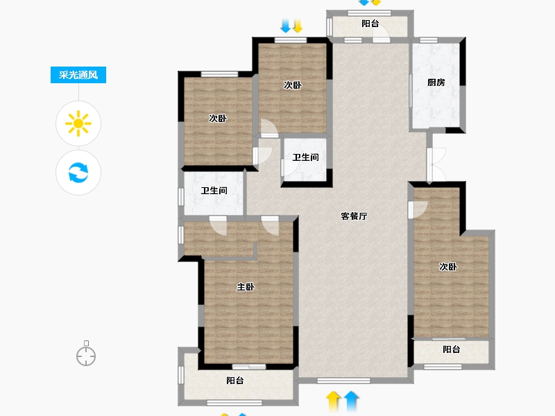 青海省-西宁市-中房萨尔斯堡-173.55-户型库-采光通风