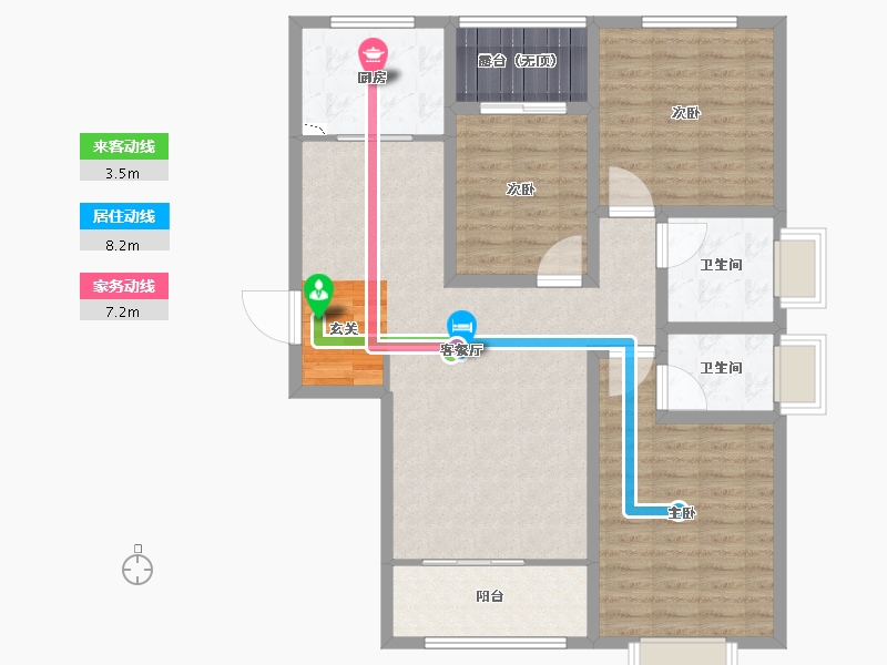 陕西省-宝鸡市-京城揽盛苑-107.01-户型库-动静线