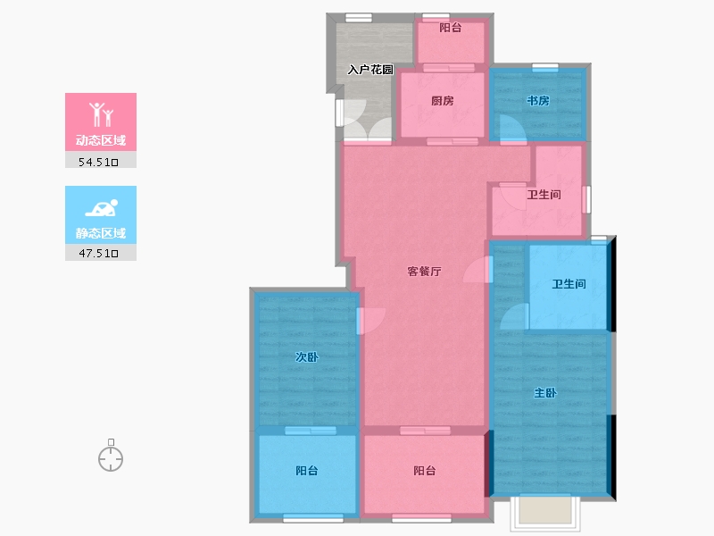 江苏省-南通市-正泰江岸水苑-96.00-户型库-动静分区