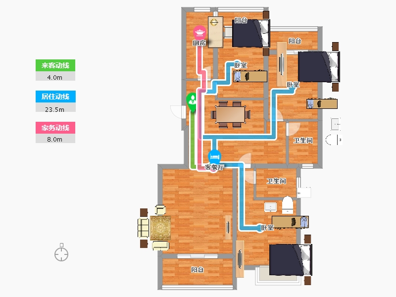 江苏省-镇江市-诚基景天花园·观复-96.00-户型库-动静线