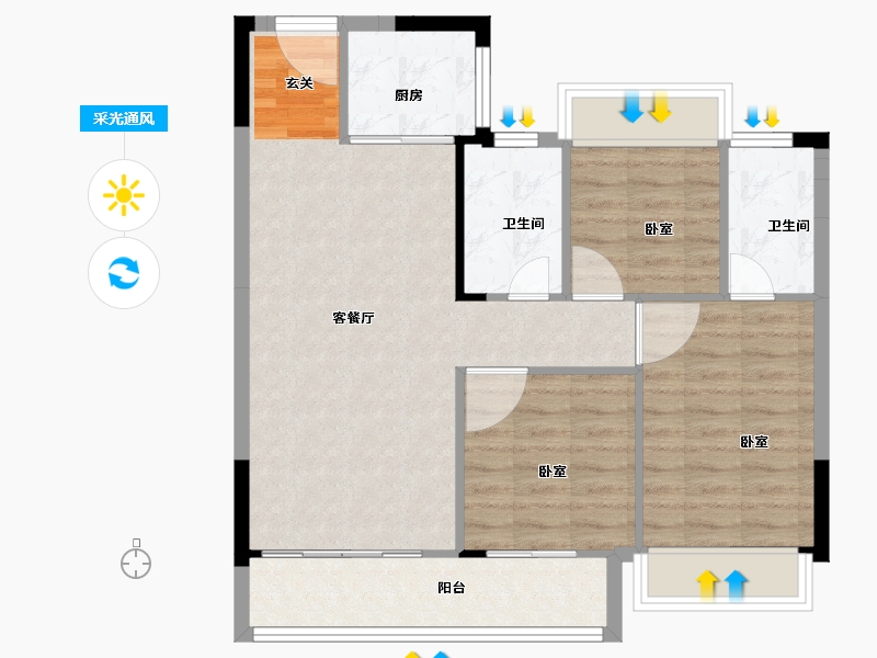 江西省-抚州市-华章硕丰八方城-79.00-户型库-采光通风