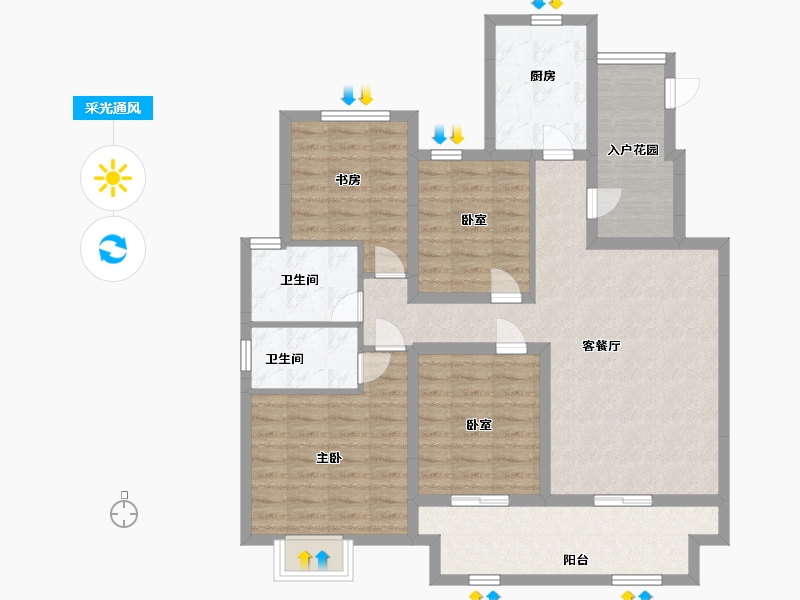 江苏省-镇江市-路劲·港欣城-102.00-户型库-采光通风