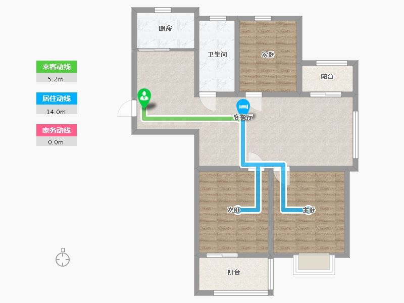 江苏省-盐城市-时代国际-97.62-户型库-动静线