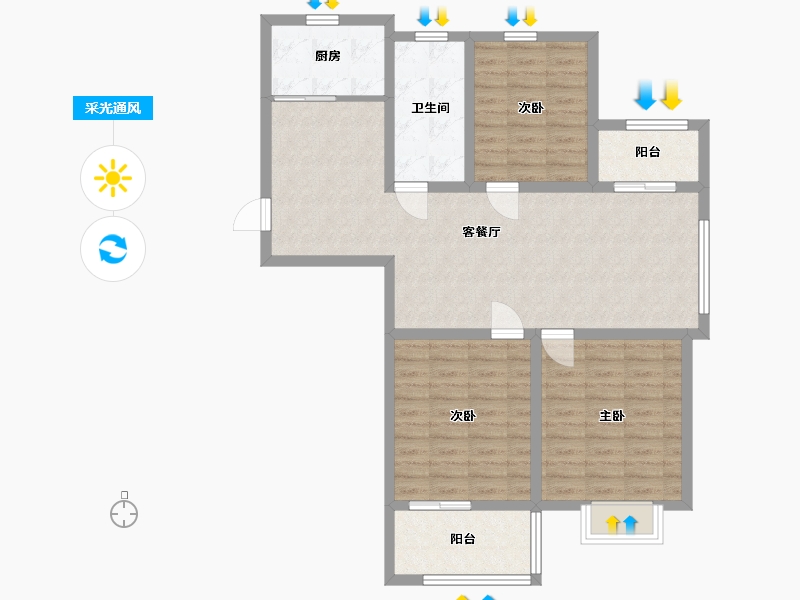 江苏省-盐城市-时代国际-97.62-户型库-采光通风