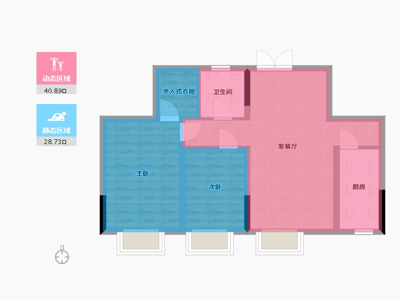 青海省-西宁市-中房萨尔斯堡-61.83-户型库-动静分区