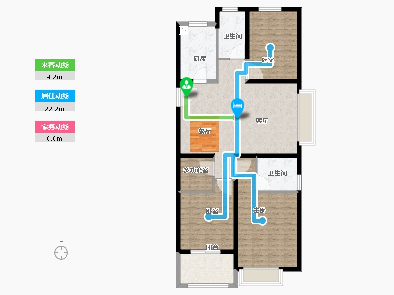 江苏省-宿迁市-金鹰国际花园·上苑-105.01-户型库-动静线