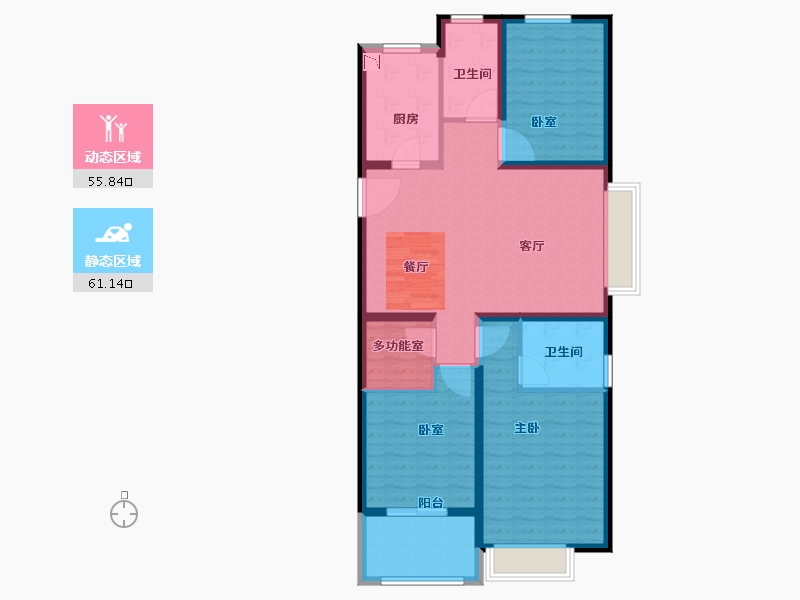 江苏省-宿迁市-金鹰国际花园·上苑-105.01-户型库-动静分区