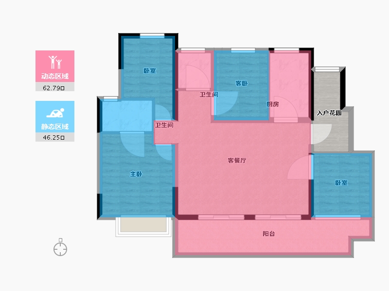 江苏省-镇江市-路劲·港欣城-104.00-户型库-动静分区