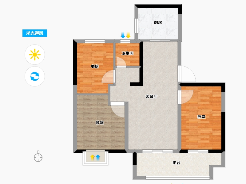 江苏省-常州市-光明光樾华庭-78.00-户型库-采光通风