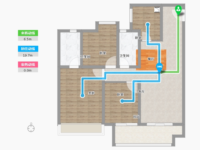 江苏省-宿迁市-和樾花园-100.60-户型库-动静线