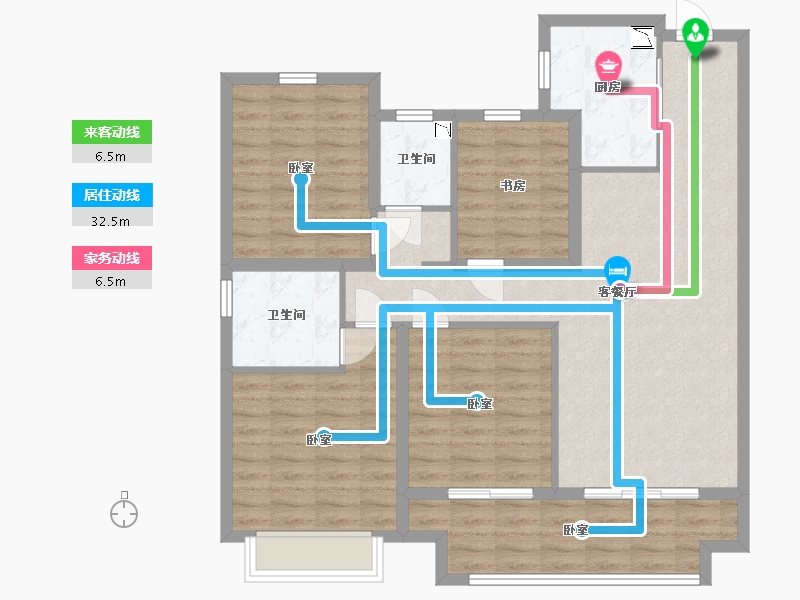 江苏省-镇江市-融创云阳·华南映-103.00-户型库-动静线