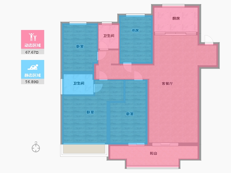 江苏省-镇江市-昌建融创·湖润园-112.00-户型库-动静分区