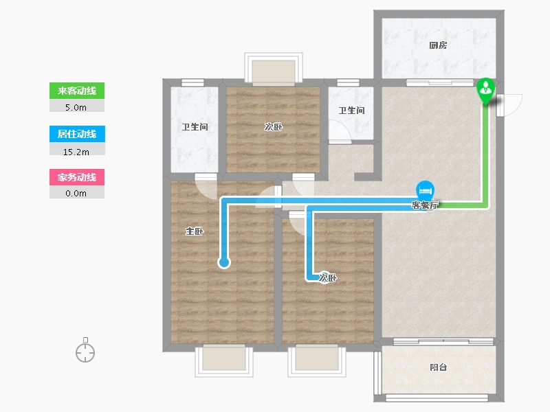 江苏省-盐城市-绿洲麒麟府-96.00-户型库-动静线