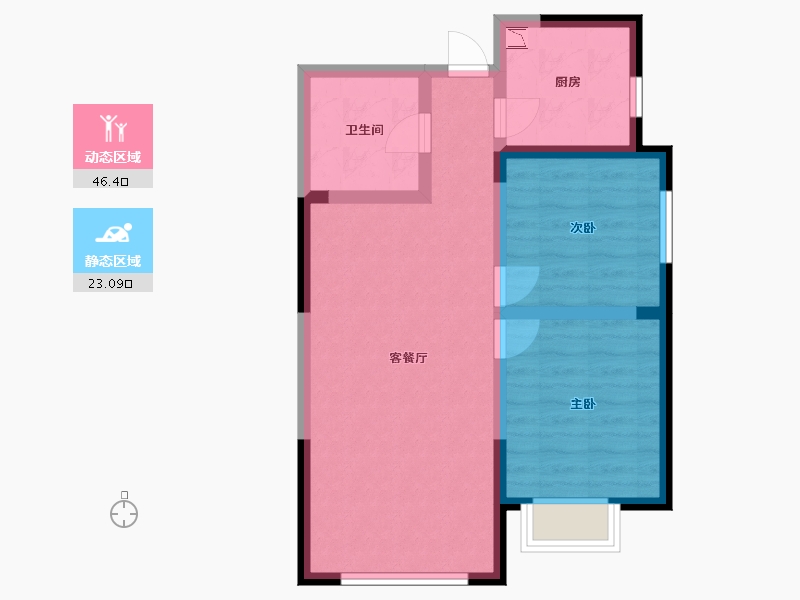 甘肃省-兰州市-北城蘭庭-61.50-户型库-动静分区