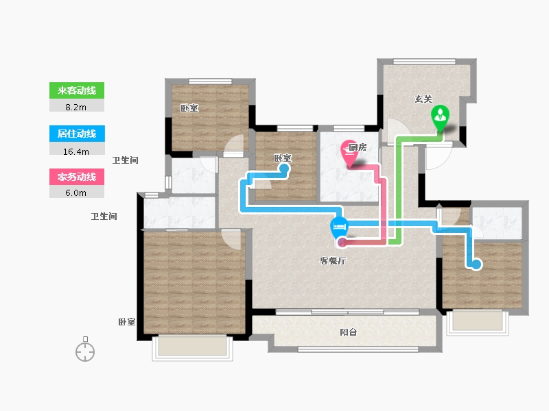 江苏省-泰州市-新城丹霞花园-116.00-户型库-动静线