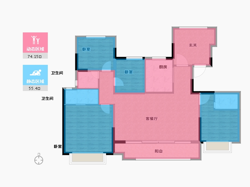 江苏省-泰州市-新城丹霞花园-116.00-户型库-动静分区