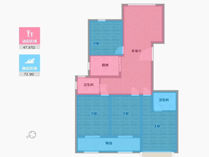 江苏省-盐城市-绿洲麒麟府-108.00-户型库-动静分区