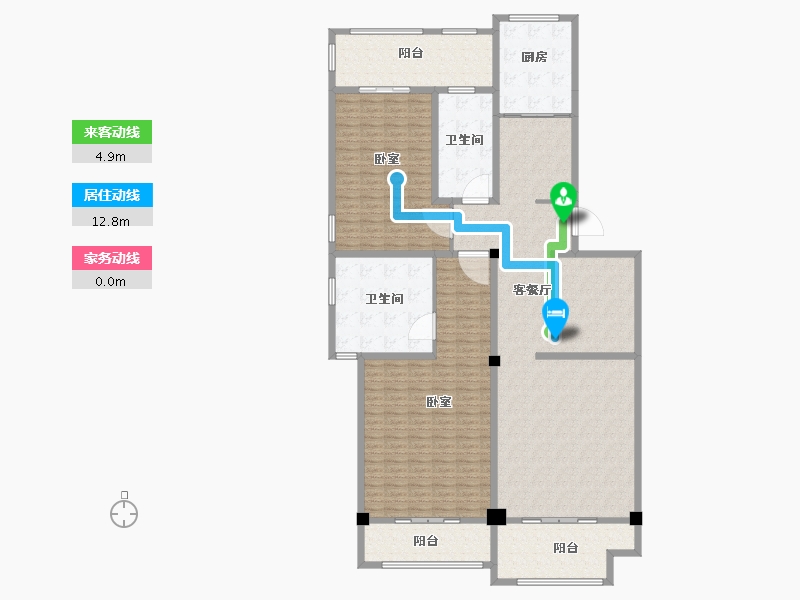 江苏省-泰州市-圆融杏港花苑-218.00-户型库-动静线