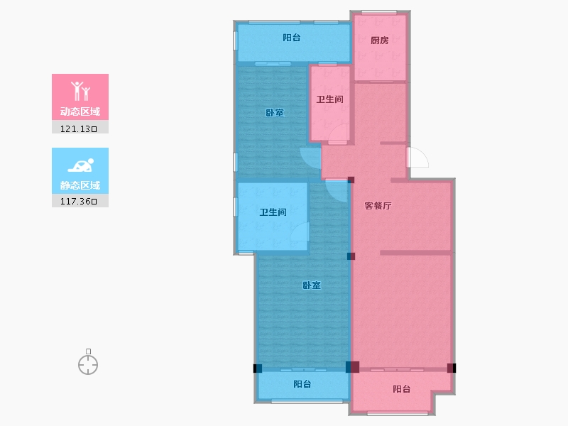 江苏省-泰州市-圆融杏港花苑-218.00-户型库-动静分区