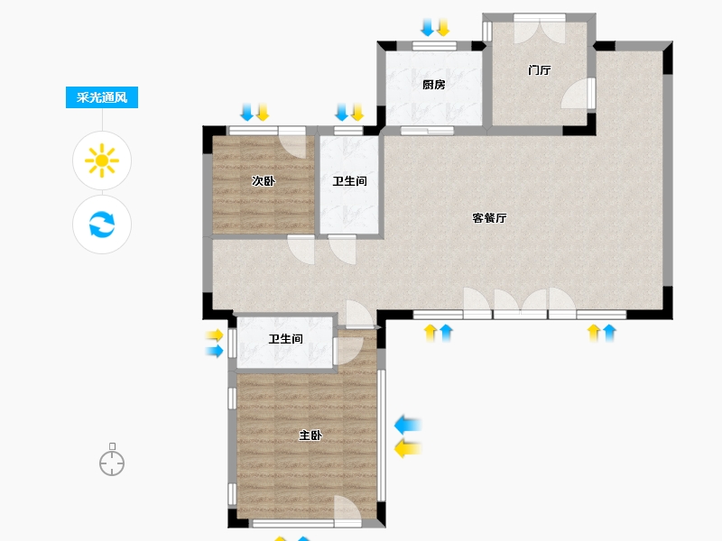 云南省-保山市-景业高黎贡小镇-105.42-户型库-采光通风