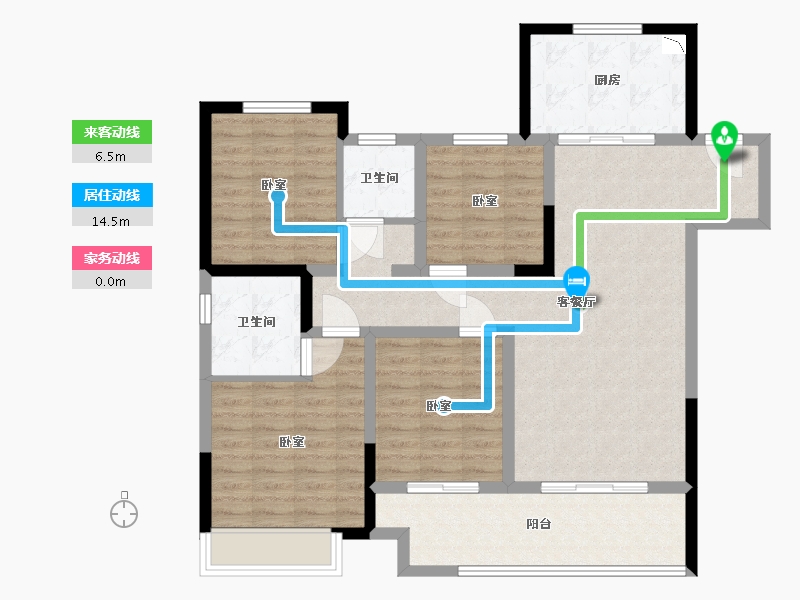 江苏省-镇江市-扬中吾悦广场·迎宾府-106.00-户型库-动静线