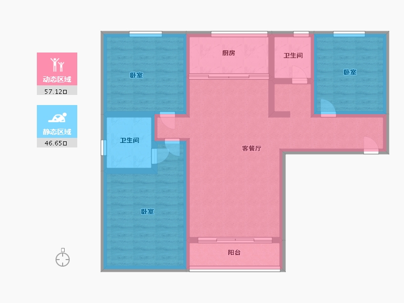 甘肃省-庆阳市-澳恺华府-91.92-户型库-动静分区