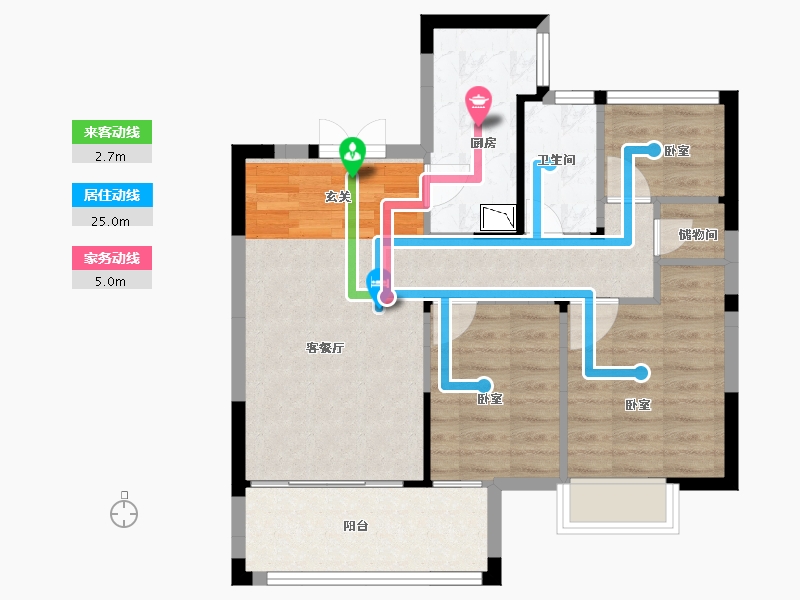 江苏省-苏州市-佳兆业悦峰-70.00-户型库-动静线