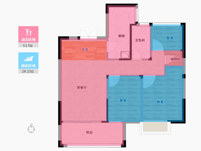 江苏省-苏州市-佳兆业悦峰-70.00-户型库-动静分区