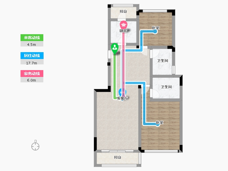 江苏省-南通市-帝冠城山隐-84.08-户型库-动静线