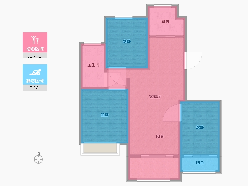 江苏省-盐城市-时代国际-98.40-户型库-动静分区