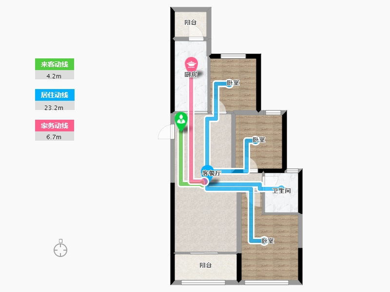 江苏省-扬州市-恒大观澜府-80.00-户型库-动静线