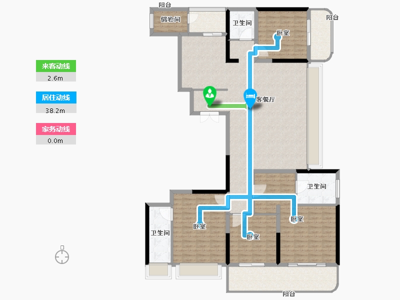 江苏省-常州市-燕湖壹號-164.39-户型库-动静线