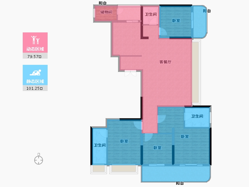 江苏省-常州市-燕湖壹號-164.39-户型库-动静分区