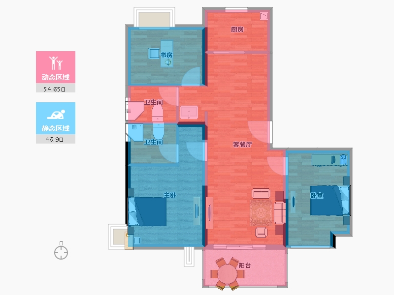 江苏省-盐城市-京师学院山-91.94-户型库-动静分区