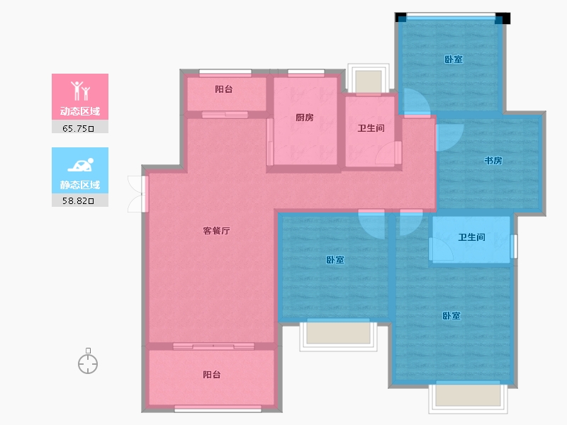 江苏省-苏州市-荷塘月苑-111.00-户型库-动静分区