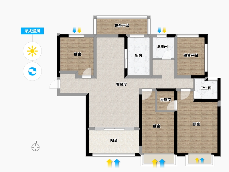 甘肃省-天水市-佳澜悦四季-114.00-户型库-采光通风