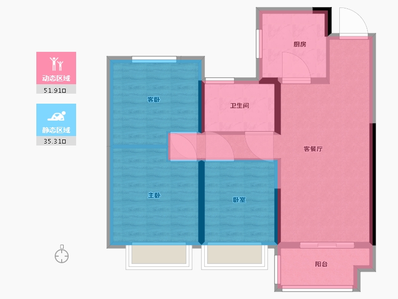 江苏省-镇江市-金科祥生·悦园-78.00-户型库-动静分区