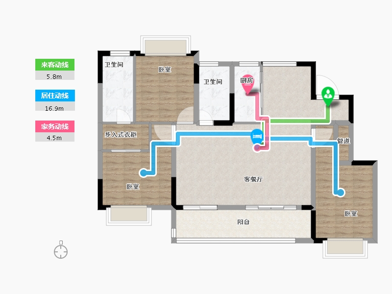 江苏省-无锡市-龙湖天鉅-114.00-户型库-动静线