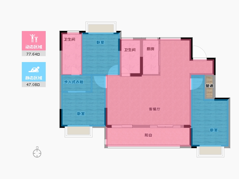 江苏省-无锡市-龙湖天鉅-114.00-户型库-动静分区