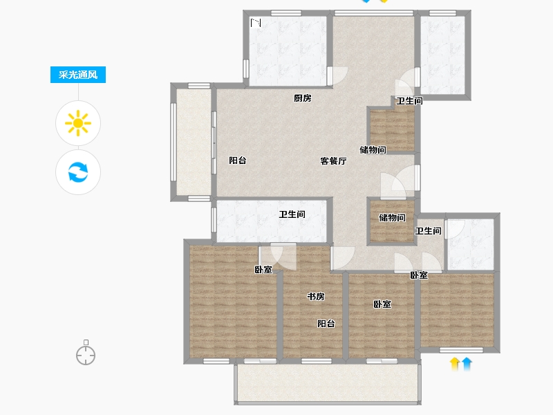 江苏省-镇江市-天波龙韵-176.00-户型库-采光通风