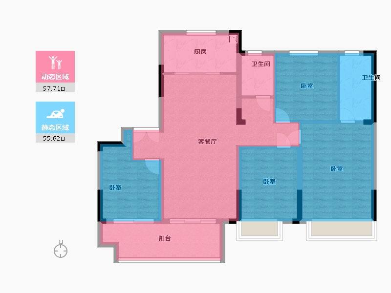 安徽省-宿州市-恒泰悦熙台-102.00-户型库-动静分区