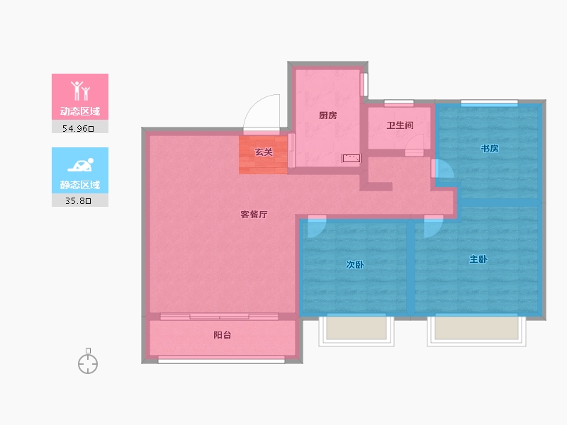 陕西省-宝鸡市-水木华院-79.99-户型库-动静分区