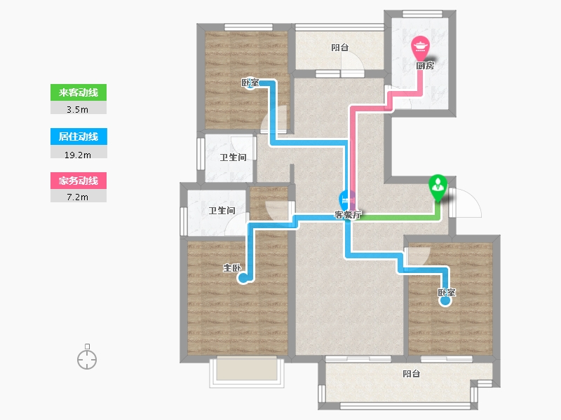 江苏省-扬州市-邗建福瑞苑-96.05-户型库-动静线