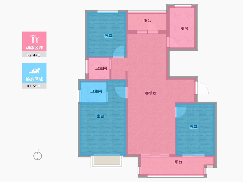 江苏省-扬州市-邗建福瑞苑-96.05-户型库-动静分区