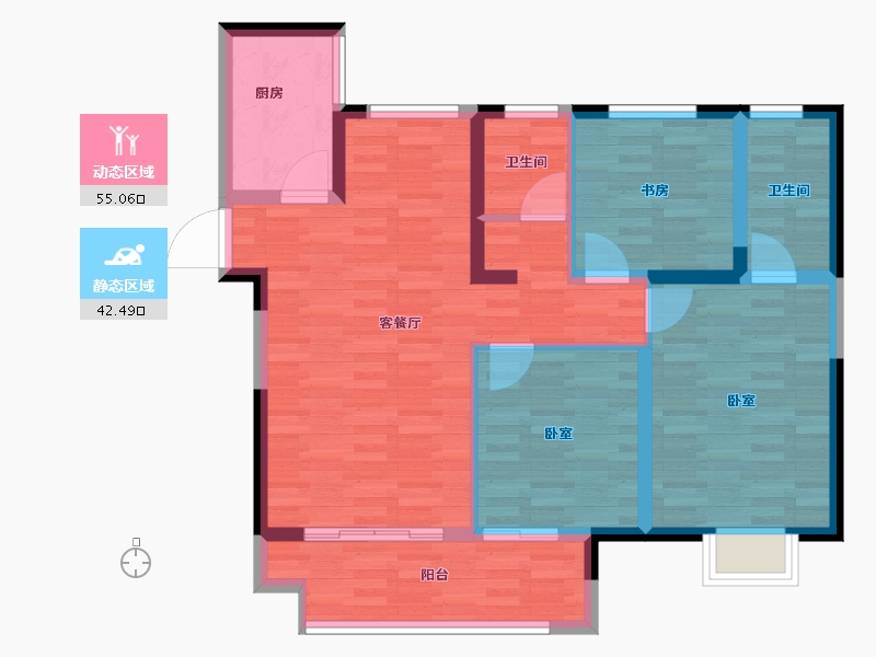 江苏省-常州市-光明光樾华庭-86.99-户型库-动静分区