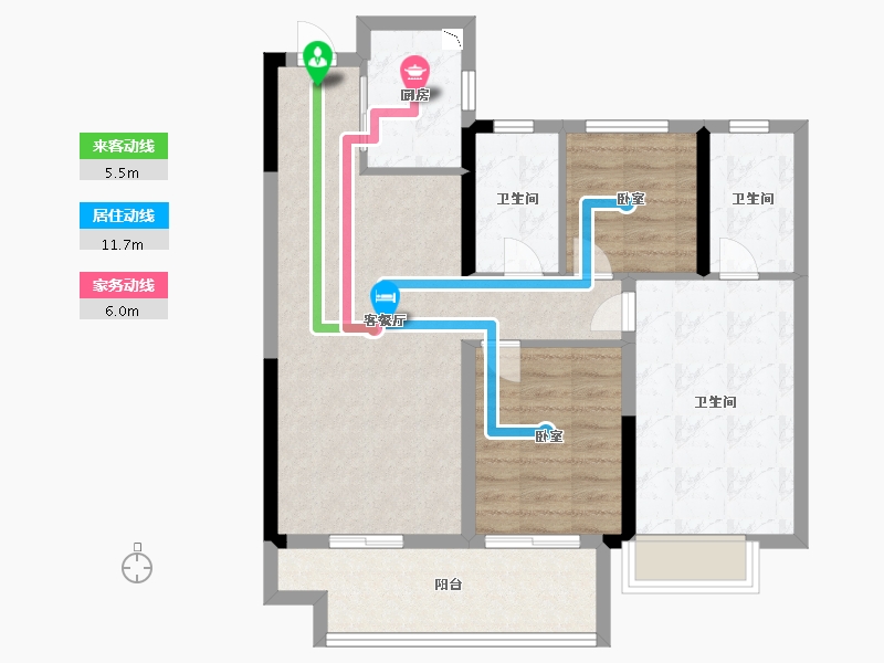 安徽省-宿州市-恒泰悦熙台-82.00-户型库-动静线