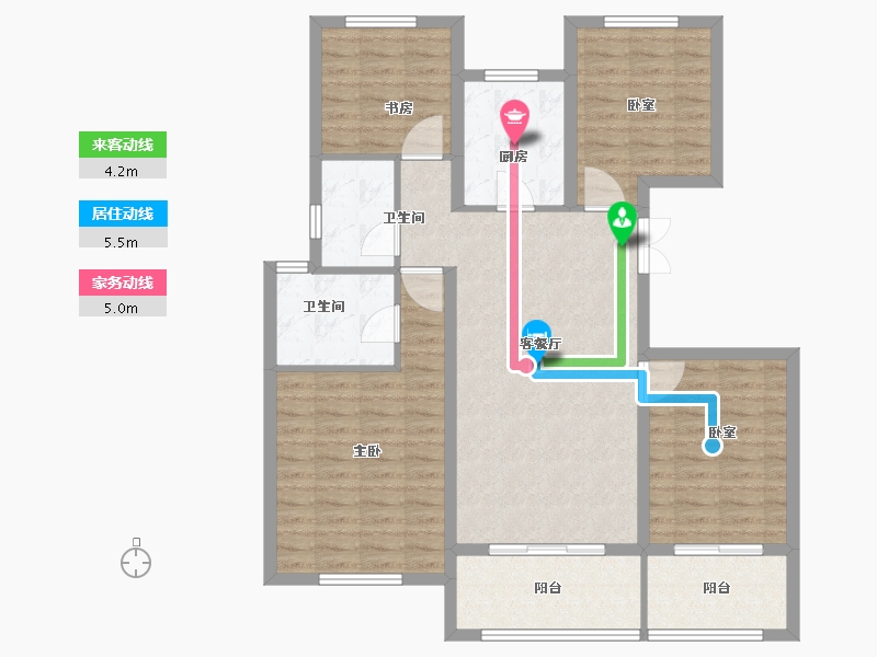 江苏省-扬州市-佳源西峰玖墅-104.27-户型库-动静线