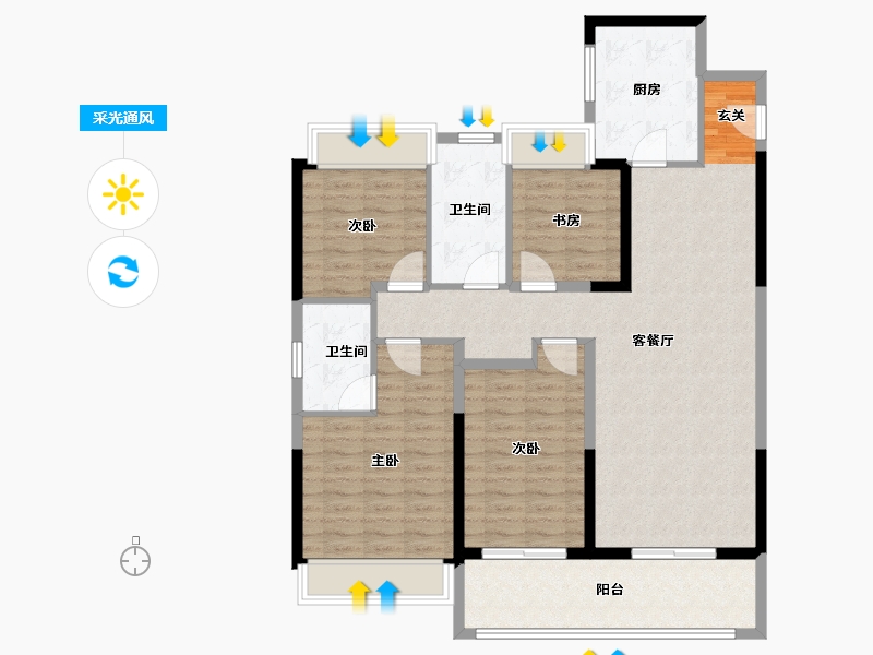 江苏省-苏州市-金茂智慧科学城-115.00-户型库-采光通风